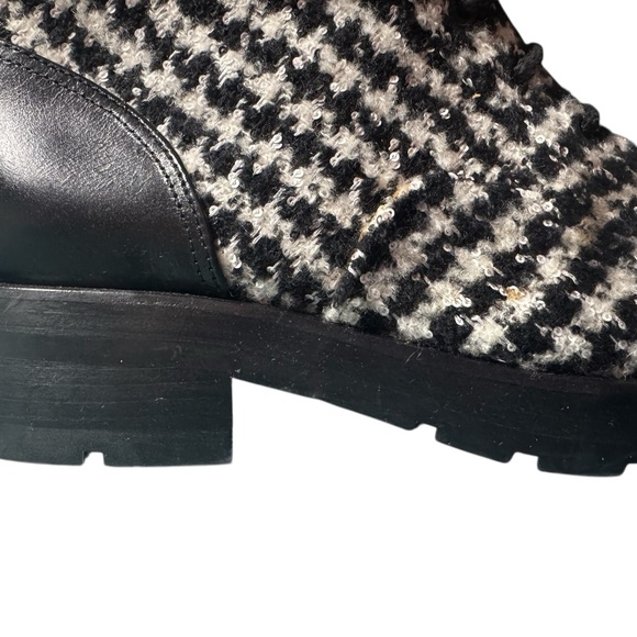 Chanel Tweed Houndstooth Combat Boots IT 37 - Picture 7 of 10